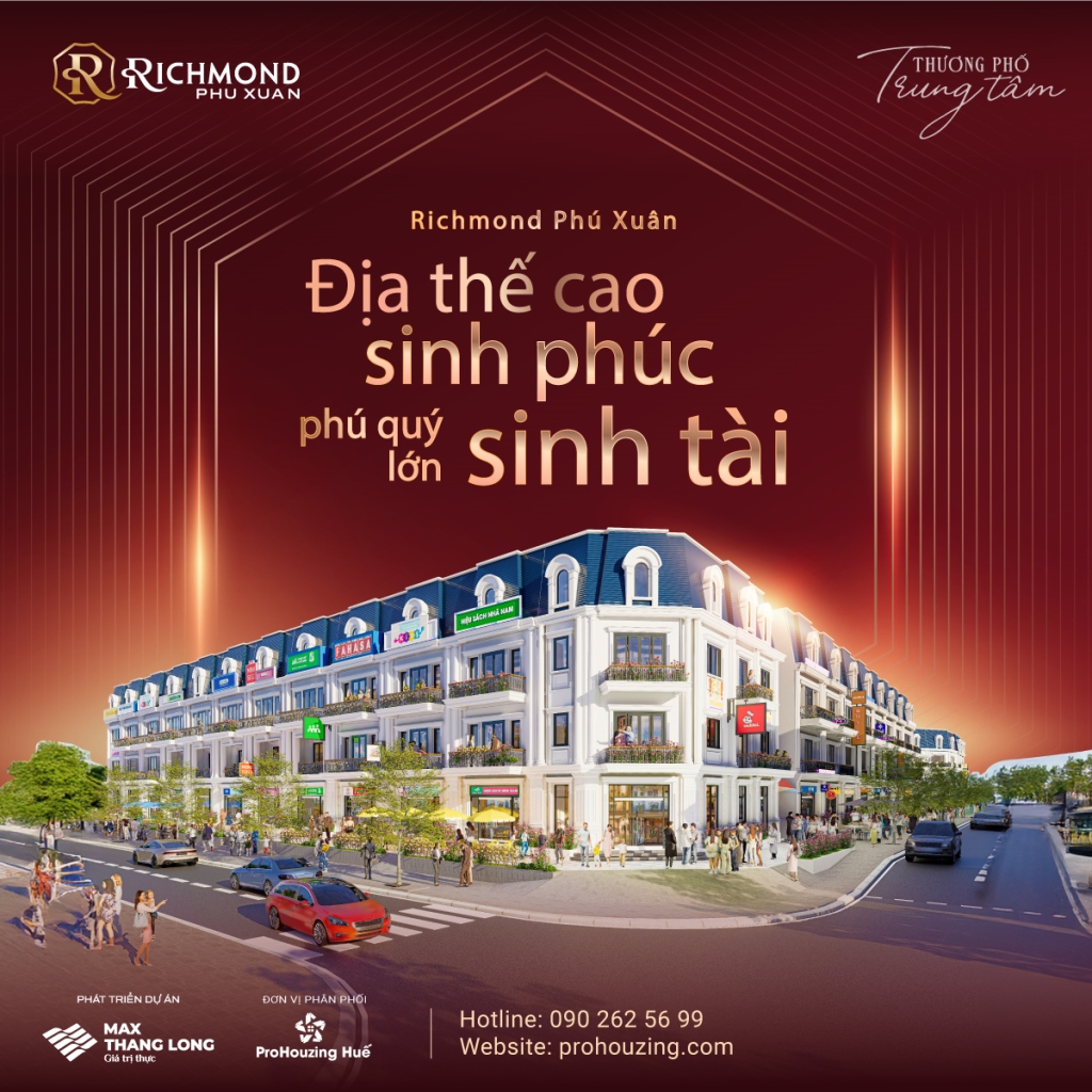 Shophouse 4 tầng trung tâm Huế: Chỉ 50 triệu nhận ngay cơ hội kinh doanh đắc địa