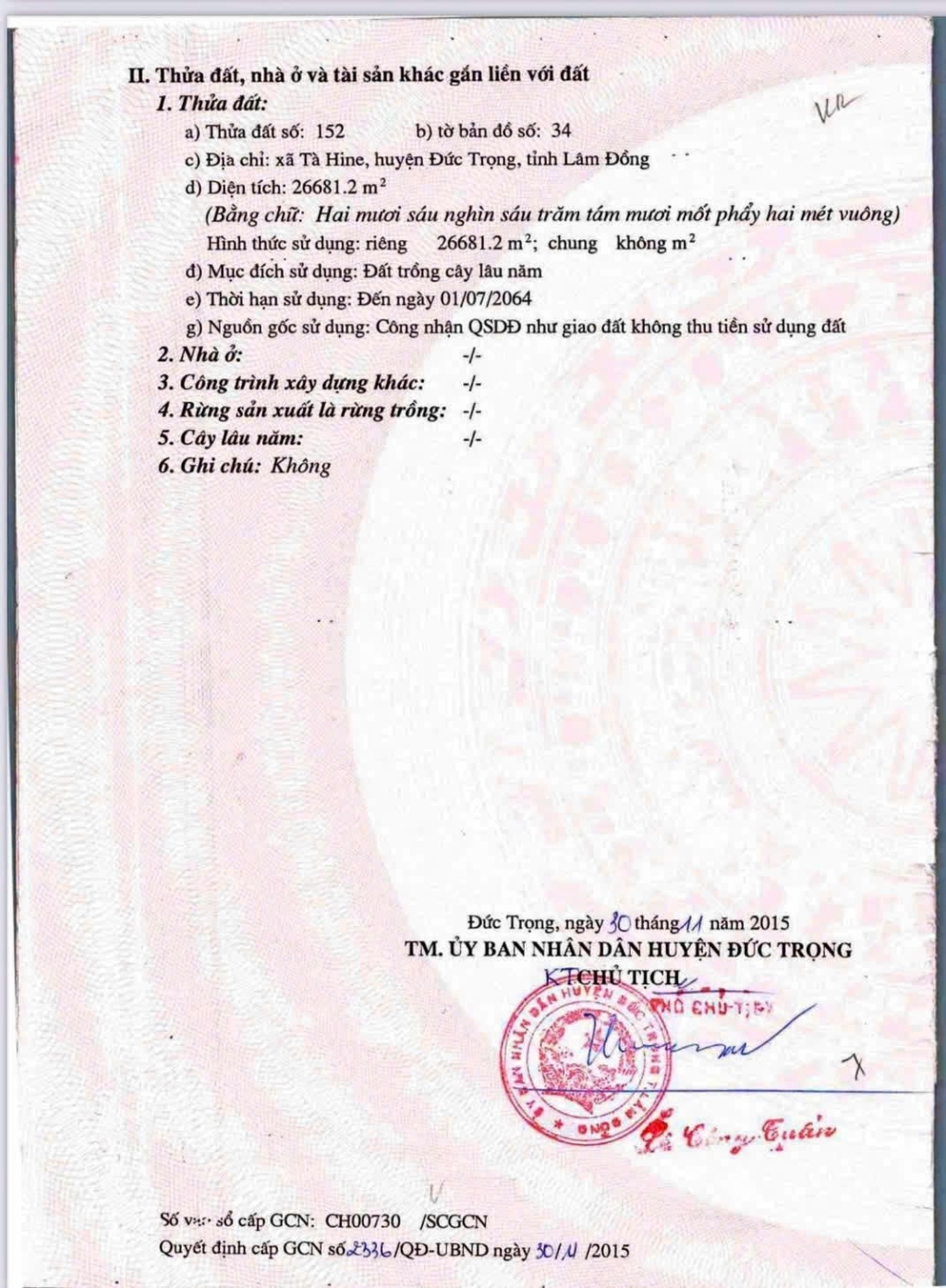 Bán 2.7 Ha Đất Cafe Tà Hine, Đức Trọng, Lâm Đồng - Sổ Hồng, Ô Tô Tận Vườn, Giá 10.8 Tỷ